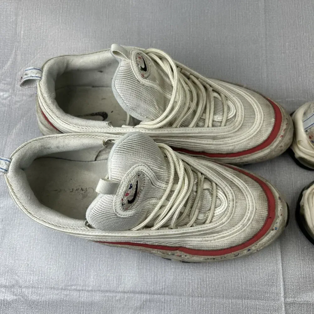 Nike Air Max 97 Retro OG Men’s 11.5 Sail University Red 312834-102 2-pairs Used - Picture 7 of 12